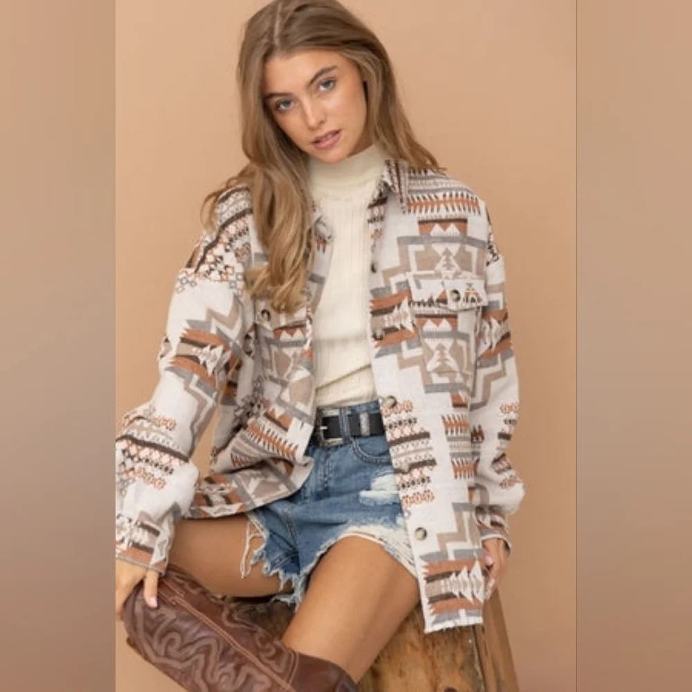 Elleborn Aztec Shacket - Picture 1 of 9